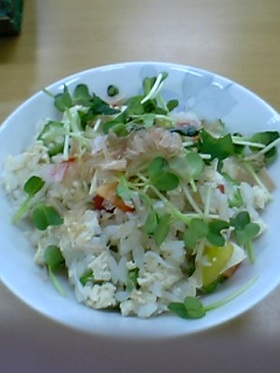 豆腐とおくらの混ぜご飯