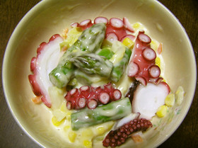 アスパラタコマヨサラダ　95kcal