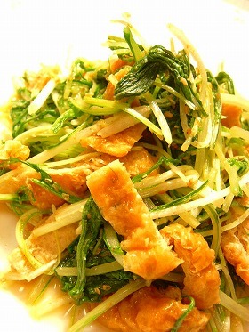 水菜の柚子胡椒炒め。