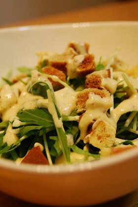 水菜のシーザーサラダ風。