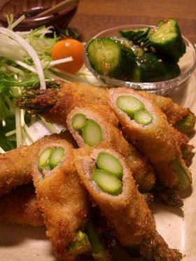 アスパラの豚ばら巻き揚げ