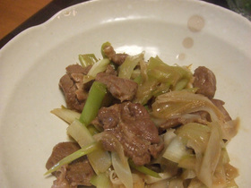 ラム肉と長ネギの中華炒め