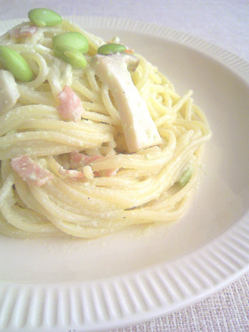 枝豆とエリンギの冷製パスタ♪