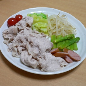 豚しゃぶ♬野菜ときのこも♪