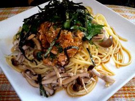 大葉にんにく醤油で和風ツナおろしパスタ☆