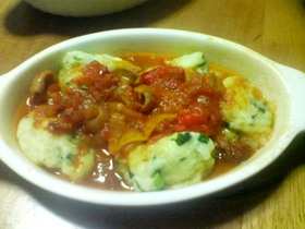 ほうれん草のデカニョッキ