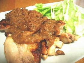 おろし玉ねぎで鶏塩焼き