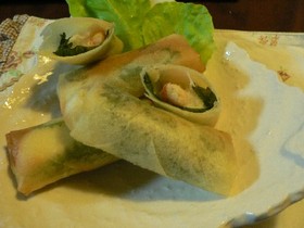 簡単☆ふわプリッ☆海老春巻き