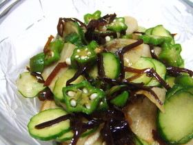 5分で！夏野菜の昆布和え