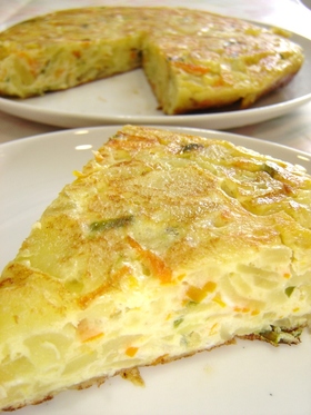 レンジで低カロ！野菜入りスペインオムレツ