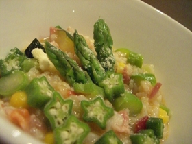 夏野菜の簡単リゾット♪