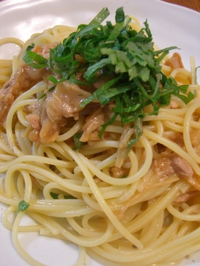 ワンボウルで♥なめ茸とツナのパスタ