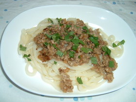 肉味噌マヨうどん