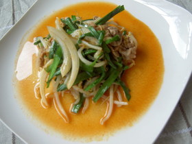 レンジで５分！豚肉と野菜の激辛蒸し