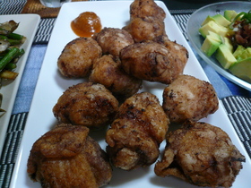 豚バラ肉のにんにく巻き揚げ♪