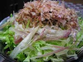 細切りレタスのおかか和え