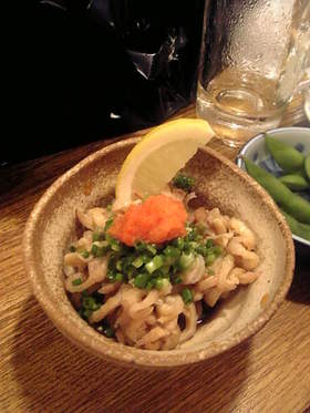 鶏皮の湯引き