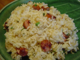 節約!!ウインナー1本でチャーハン♪