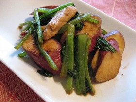 さつまいもと鶏肉のポン酢蒸し
