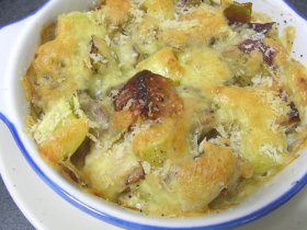 さつまいもとベーコンのチーズ焼き