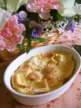 レンジで簡単!パンプディング。