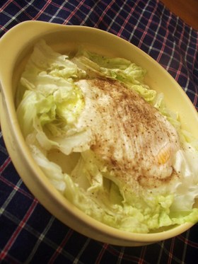 超簡単!!白菜&たまごをレンジでチン