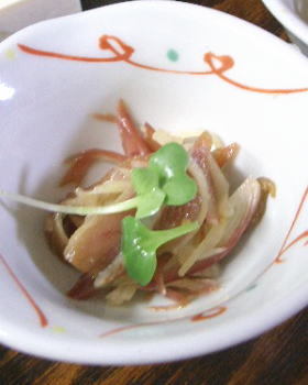 秋刀魚のみょうが和え