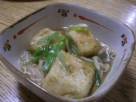 きのこと揚げ出し豆腐の中華煮