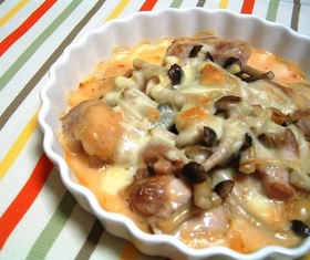 チキンときのこの♡スイートチリグラタン♡