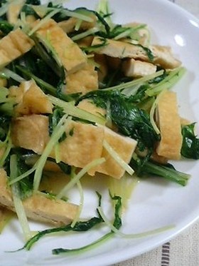 水菜と油揚げのサッと炒め