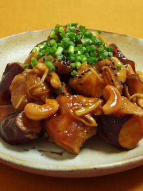 鶏とさつまいもの甘酢あん