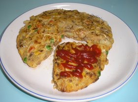 スペインオムレツ風挽肉とポテトのオムレツ