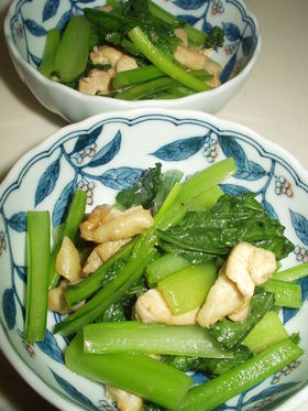 小松菜のカレー風味炒め