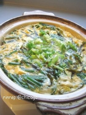 にらと豆腐の昆布だし卵とじ