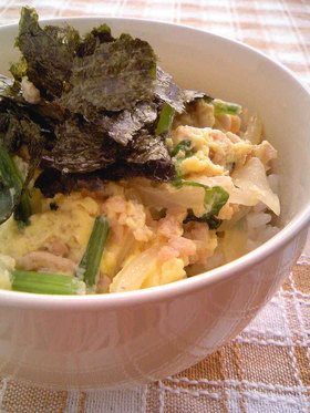 親子で食べる♪パパッと親子丼