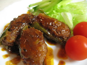 チーズｉｎピーマンの柔らか肉詰め煮だよ？