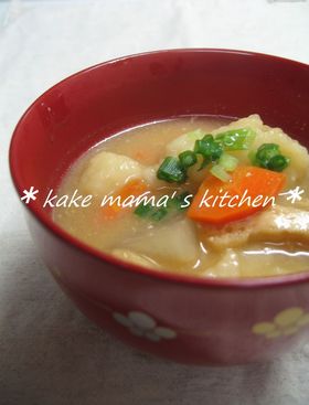 炒めて根菜♥♡すいとん味噌汁