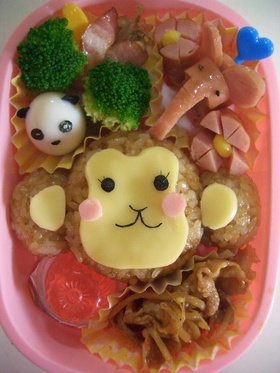 猿のおにぎり【キャラ弁】