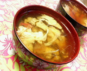 塩昆布で☆ホッカホカかき玉汁♪♪