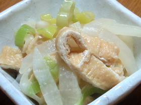 薄揚げと大根の白みそ炒め煮
