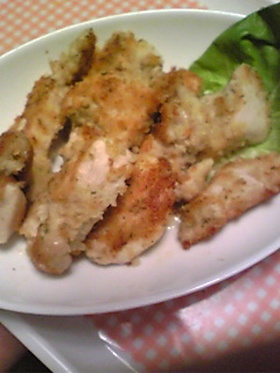 パパッと出来る★鶏ムネのパン粉焼き♪
