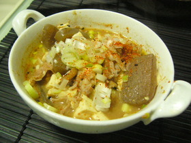 豚汁の具でおかず（土手煮風）