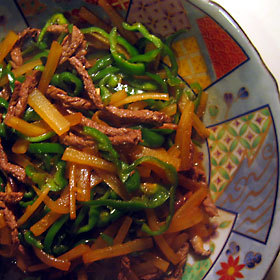 シャキシャキ!ヤーコンの青椒肉絲