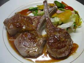 ラム肉の柚子ソース