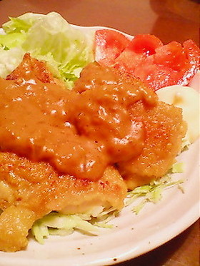 Wカレーのチキンソテー