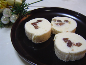 豆腐と甘納豆のひとくちレアチーズ