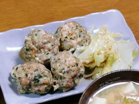 鮭と合挽肉のまぜまぜ団子