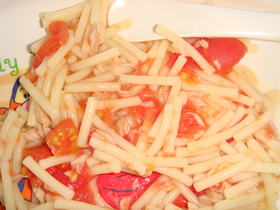 *離乳食*ツナとトマトのパスタ
