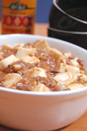 コドモと食べる麻婆豆腐。