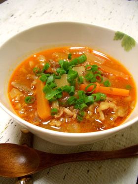 甘辛☆牛肉と根菜のスープ
